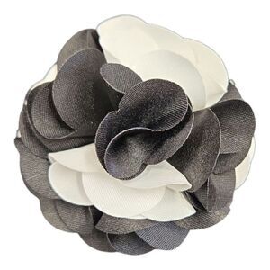 MEN'S ST.PATRICK LARGE BLACK-WHITE LAYERED LAPEL PIN FLOWER. TLF